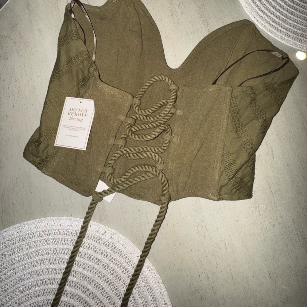 JLUXLABEL OLIVE DESTINATION LINEN SKIRT SET - Picture 8 of 8